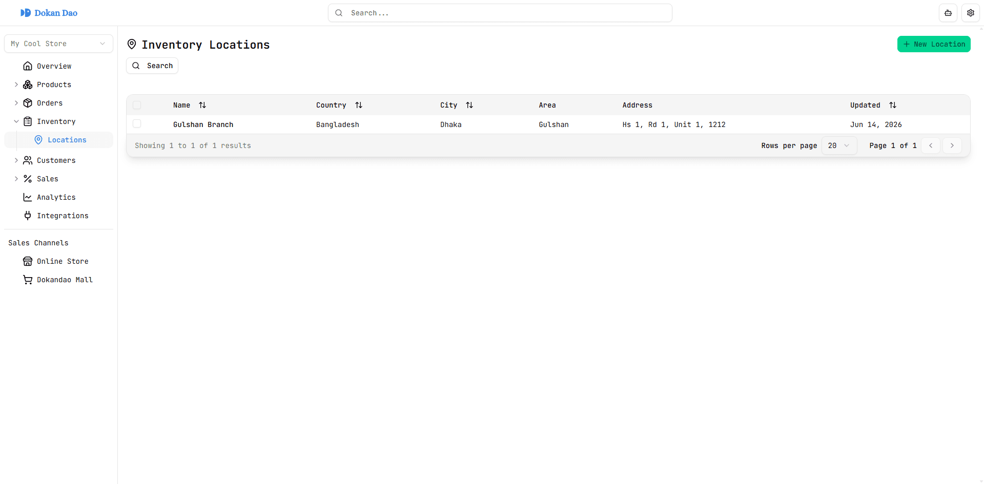 Location-first inventory view