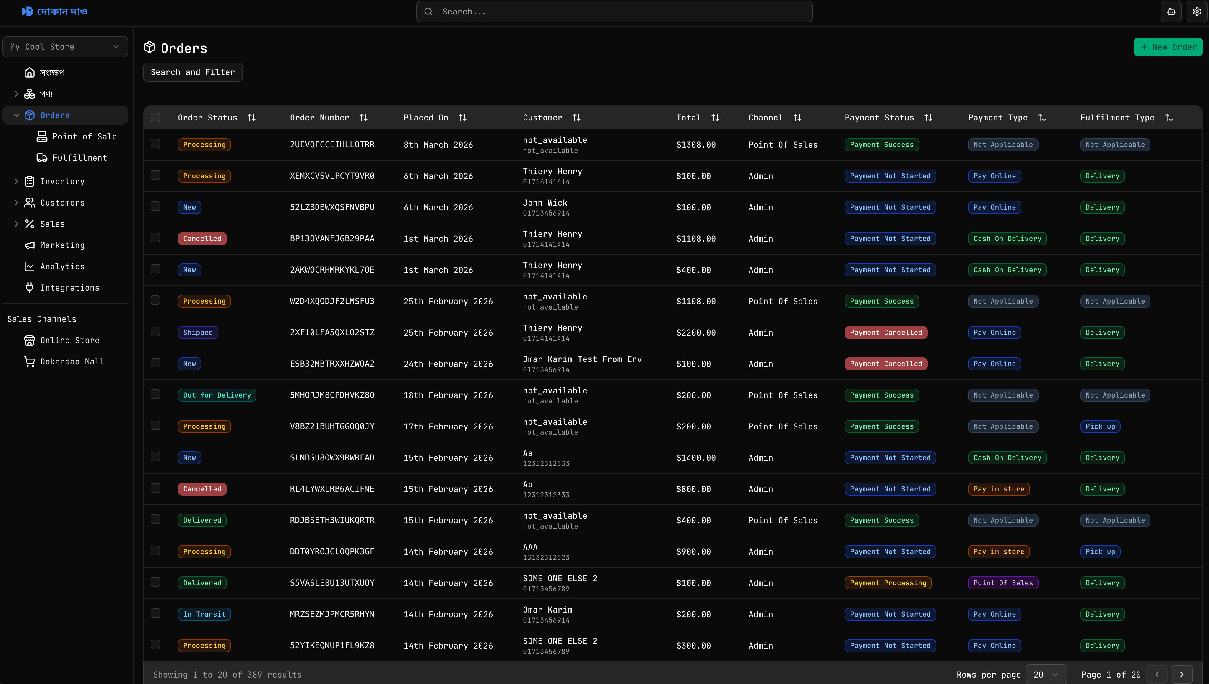 Dashboard Preview - Dark Mode